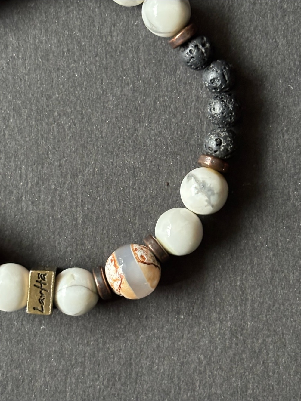 LavHa Cayman Diffuser Bracelet | Howlite Lava Stone | Aromatherapy - Picture 9 of 11